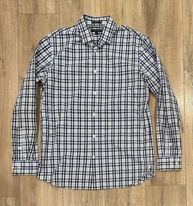 Camisa de manga larga con botones para hombre BANANA REPUBLIC mediana azul blanco negro camden - Imagen 1 de 11