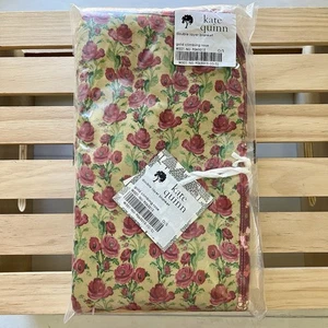 NIB Kate Quinn Double Layer Blanket Gold Climbing Rose Hollyhock Bamboo 44x44 - Picture 1 of 8