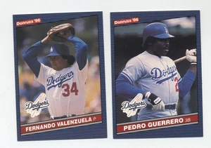 ZWEI 1986 Donruss #174 & #215 Pedro Guerrero & Fernando Valenzuela...Dodgers - Bild 1 von 2