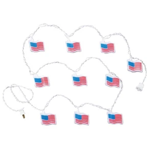 American Flag String Lights, Set of 10 by Holiday PeakTM - Picture 1 of 6