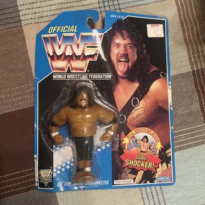 Vintage 1992 Hasbro WWF WWE SAMU Warped Card sealed action figure 🐶 - Image 1 of 3