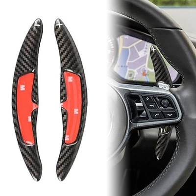 Cambio de paleta de volante de fibra de carbono para Porsche 911 Carrera 991 Cayman Foto 1 de 4