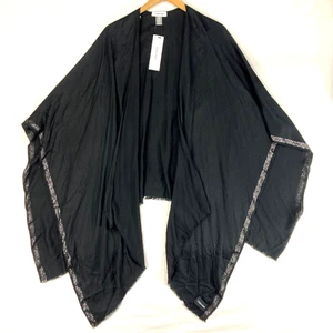Calvin Klein Black Blanket Wrap Shawl Womens One Size OS  Lagenlook NWT $78 - Picture 1 of 13