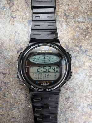 Rare Vintage Casio Cosmo Phase CGW-50 830 Men’s Digital Astronomy Sports Watch - Immagine 1 di 4