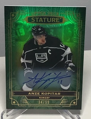 2022-23 UD Stature (update) Anze Kopitar Green Autograph/ 50 Los Angeles Kings - Image 1 of 2