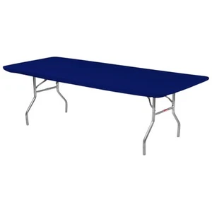 Navy Blue Plastic Table Covers Fitted 30x96 for 8ft Banquet Table Pack of 5 - Picture 1 of 8