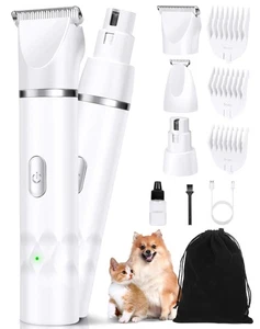 3 in 1 Small Dog Grooming Kit, 2 Speed Rechargeable Dog Hair Clippers with Gu... - Picture 1 of 7
