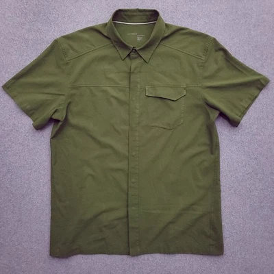 Arc'teryx Button Up Shirt Large Trim Fit Green Short Sleeve Snap Outdoor - Image 1 of 4