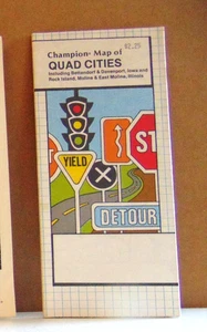 1981 Champion Straßenkarte der Quad Städte, Iowa/Illinois "New Old Stock" - Bild 1 von 1