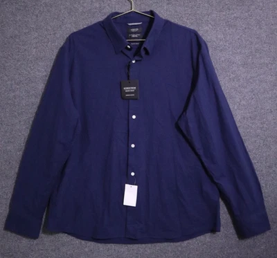 Nordstrom Shirt Men 2XL Blue Stretch Oxford Trim Fit Long Sleeve Button Down NWT - Image 1 of 4