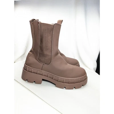 Forever 21 Chunky Chelsea Boots Womens 8 Brown Grunge Streetwear Rapper Vampire - Image 1 of 4