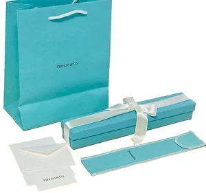 Tiffany & Co. Gift Card, Care Card, Gift Bag, White Ribbon, Pouch & Knife Box - Picture 1 of 3