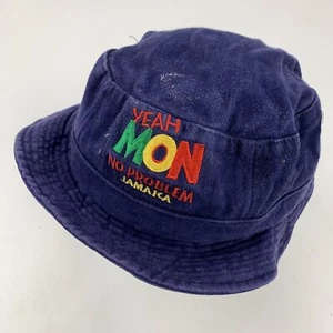 Yeah Mon No Problem Jamaica Youth Bucket Cap Hat Fitted One Size - Picture 1 of 4