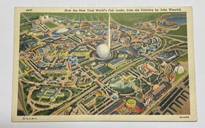 1939 NY Postcard How New York World's Fair will Look From John Wenrich Painting - Picture 1 of 2