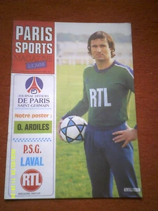 PROGRAMME LUCARNE  PARIS SAINT GERMAIN  LAVAL 1982  POSTER ARDILES - Picture 1 of 3