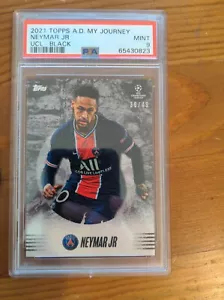 2021 Topps Alphonso Davies My Journey Neymar Jr nero più resistente 36/49 PSA 9 pop 1 - Foto 1 di 2