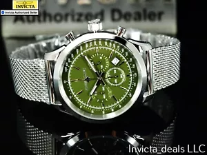 NEU Invicta Herren 45mm Chase Durer Chronograph GRÜNES ZIFFERBLATT Mesh-Armband SS Uhr - Bild 1 von 19