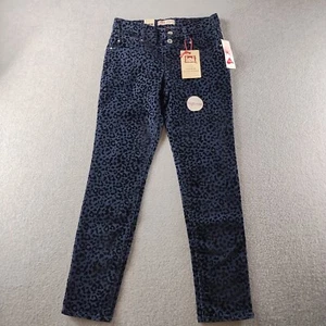 LEI Youth Girl's Jeans Blue Size 14R Animal Print High Rise Super Skinny Denim - Picture 1 of 15