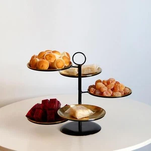 Fruit Snack Plates 3 Tier Dessert Stand for Commercial Gold - Picture 1 of 7