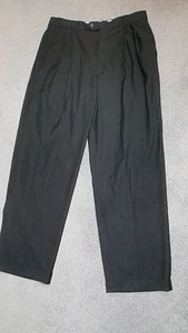 BRAGGI LOUIS RAPHAEL BLACK MENS PLEATED CUFFED DRESS PANTS * SIZE 34 W 30 L - Picture 1 of 6