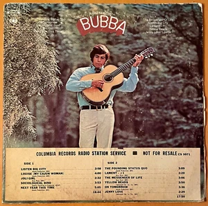 ...And Then Came BUBBA  COLUMBIA 1970 WHITE LABEL PROMO  LP  VG+ - Picture 1 of 2