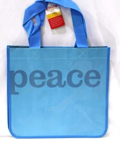 Reusable Holiday "peace" Tote Sturdy Shopping Bag 13" x 12.5" x 9" - Picture 1 of 1