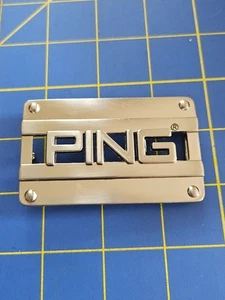 Ping Golf Belt Buckle Silver Tone Metal 1-7/8"x3" (Fits Belts Up To 1.5" Wide) - Picture 1 of 2