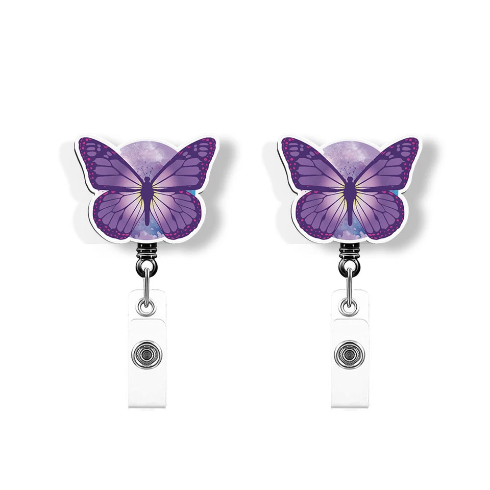 2 Piezas Carrete de Insignia Retráctil Animal Clip de Identificación Portatarjetas con Clip de Caimán Foto 1 de 1