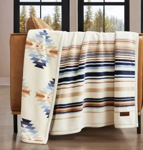 Pendleton Reversible Plush Throw Savannah Stripe - Picture 1 of 2