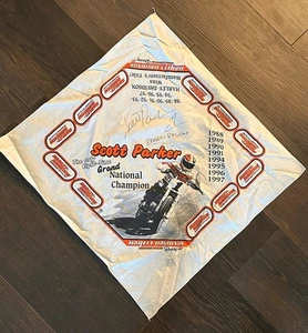 SCOTT PARKER Harley Davidson Motorcycle Racing Autographed Bandanna AMA - Picture 1 of 7