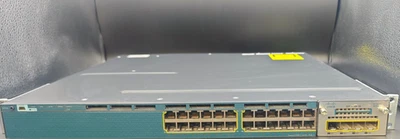 CISCO WS-C3560X-24P-S V01 3560X Series Switch + C3KX-NM-1G + Rack Ears - Image 1 of 4