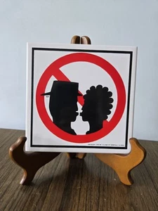 Vintage 1979 Decorative Tile NO KISSING village Of Deerfield IL. - Picture 1 of 6