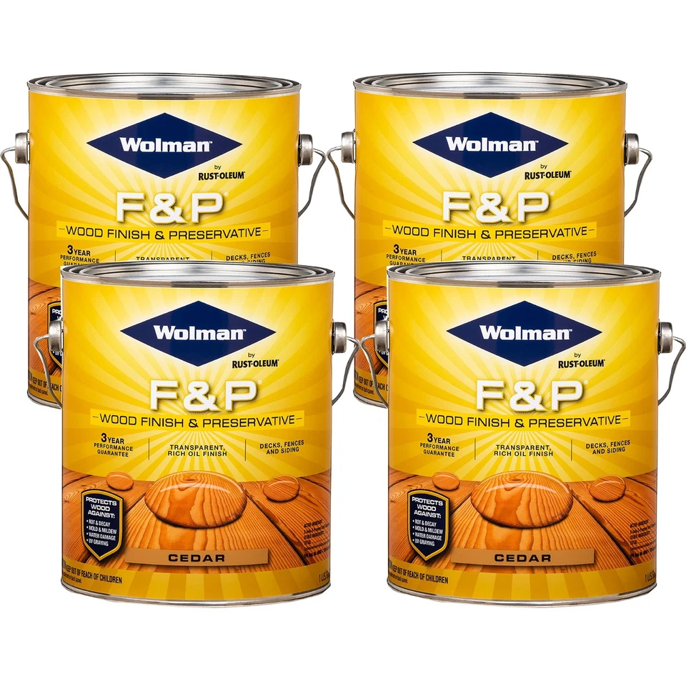 Wolman 14416 F&P Finish and Preservative-Exterior Wood Cedar gal 4 pack - Image 1 of 1