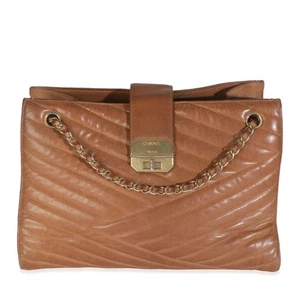 Bolso de Mano Chanel Marrón Acolchado Piel de Cordero Grande Gabrielle Acordeón - Imagen 1 de 8
