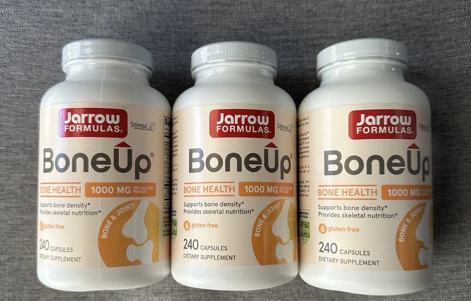 3 PACK Jarrow Formulas Bone-Up 240 Caps Each - Bone Health 1000 MG Calcium Foto 1 de 1