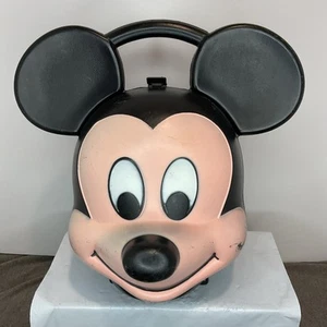 Disney Mickey Mouse Head Lunch Box With Thermos. Vintage 1989 - Bild 1 von 8