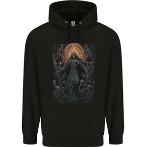 Skulls of Hell Grim Reaper Childrens Kids Hoodie - Picture 1 of 3