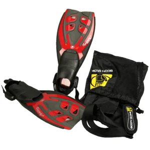 Body Glove Flipper Set verstellbar mit Tragetasche rot & schwarz Unisex S/M (3-8) - Bild 1 von 18