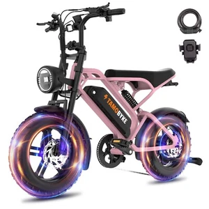 Tamobyke 16" Fat Tire Electric Bike 1000W 30mph 48V 15.6Ah City Commuting Ebike - Picture 1 of 27