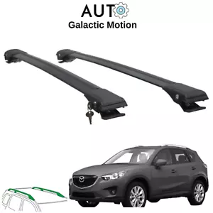 Roof Rack Cross Bars c/w Mazda CX–5 KE 2012–2017 Box Basket Carrier Alu BLACK x2 - Picture 1 of 14