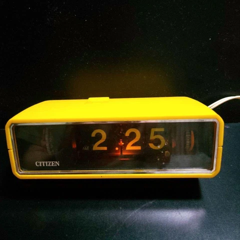 70s VINTAGE CITIZEN Flip Alarm Clock 5RD021 50/60Hz JAPAN Space Age mid century Cover