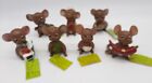 7 Vintage Josef Originals Mouse Village Figures 2 3/4" Mama Papa Groom 6 W/Tags