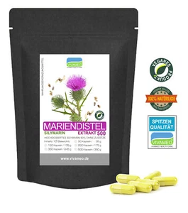 Vivameo ® 50 Mariendistel Kapseln à 700 mg 10:1 Extrakt 80% Silymarin (UV) (37g) - Bild 1 von 8
