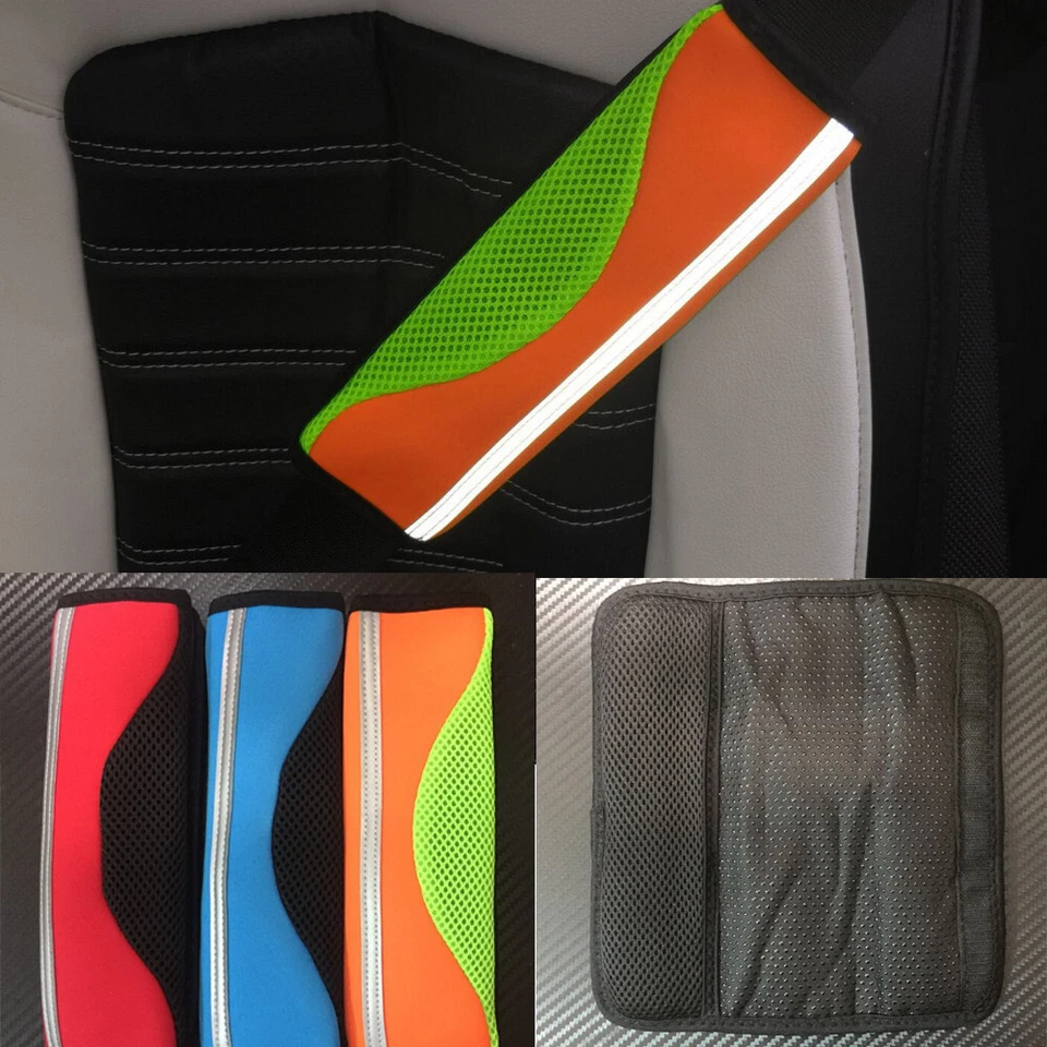 Car Seat Belt Cover Beige Leather for F150 Mendeo Taurus Trax Shoulder Pads 2pcs