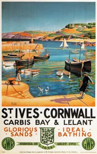 TX471 Vintage St Ives Cornwall Reiseposter GWR Eisenbahndruck A2/A3/A4 - Bild 1 von 1