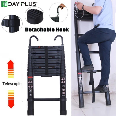 Echelle chelle t lescopique 3,2m - 6,2m aluminium crochets d tachables chelle - Photo 1/4