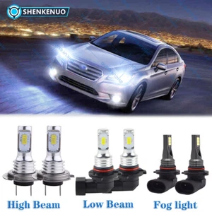For Subaru Legacy 2008-2009 6x 6000K Front LED Bulbs Headlight Hi/Lo + Fog Lamp - Picture 1 of 10