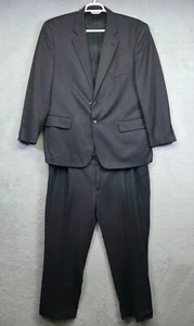 Pronto Uomo Suit Mens 46S Charcoal Gray Wool Pleated Pants 40x27 Preppy Business - Picture 1 of 22