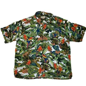 Hawaiian Shirt Tropical Parrots  Button Up Vintage Tropical Joe’s Island Wear XL - Picture 1 of 7