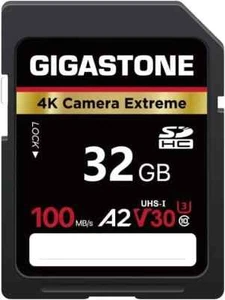 Tarjeta de memoria Gigastone A2 V30 32 GB SDHC 4K cámara extrema 100 MB/s velocidad IVA incluido - Imagen 1 de 3